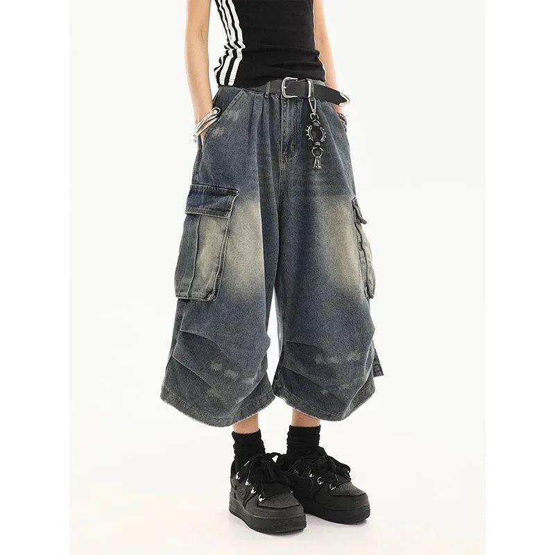 New Style Trends - Industrial Punk Utility Y2k Jeans Shorts - Outfit Ideas