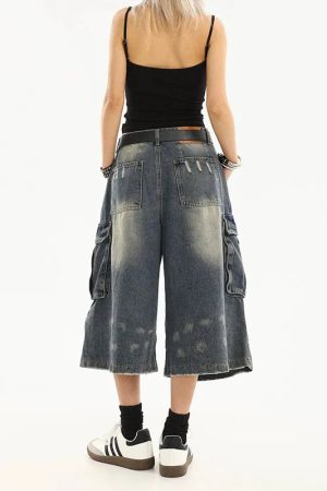 New Style Trends - Industrial Punk Utility Y2k Jeans Shorts - Outfit Ideas