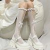 New Style Trends - Kawaii Bow Lace Calf Socks - Outfit Ideas