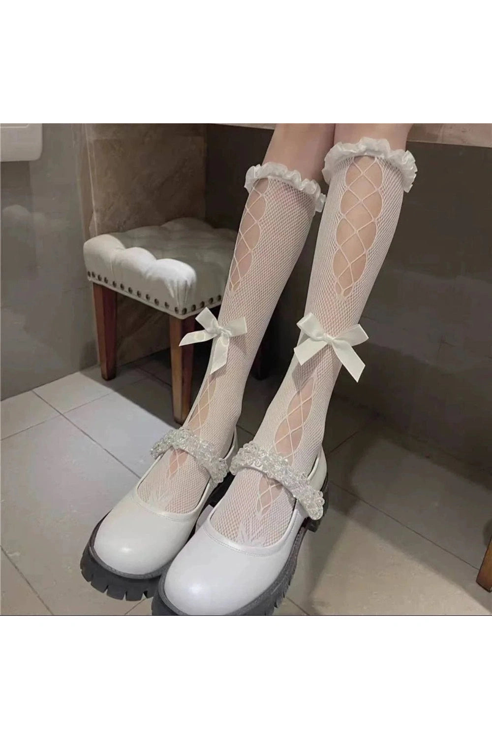 New Style Trends - Kawaii Bow Lace Calf Socks - Outfit Ideas New Style Trends - Kawaii Bow Lace Calf Socks - Outfit Ideas