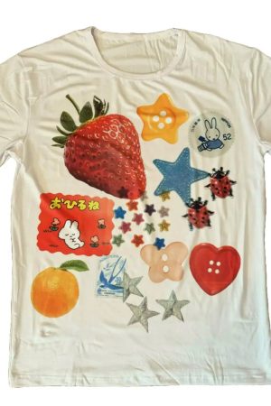 New Style Trends - Kawaii Collage Fruit T-Shirt - Outfit Ideas