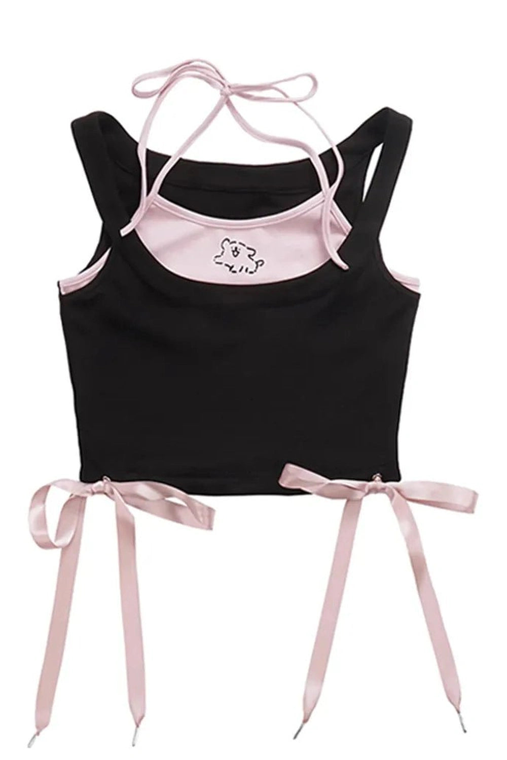 New Style Trends - Kawaii Contrast Halter Camisole - Outfit Ideas