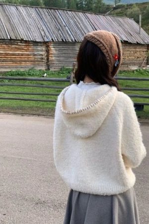 New Style Trends - Kawaii Cozy Puppy Pom-Pom Cardigan - Outfit Ideas