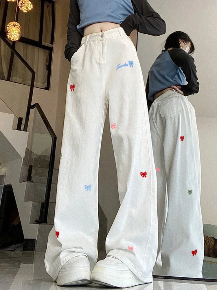 New Style Trends - Kawaii Embroidered Bow Pants - Outfit Ideas New Style Trends - Kawaii Embroidered Bow Pants - Outfit Ideas
