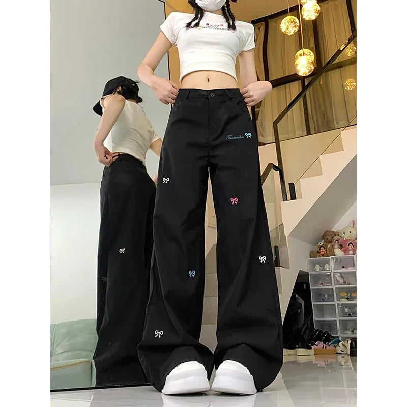 New Style Trends - Kawaii Embroidered Bow Pants - Outfit Ideas New Style Trends - Kawaii Embroidered Bow Pants - Outfit Ideas