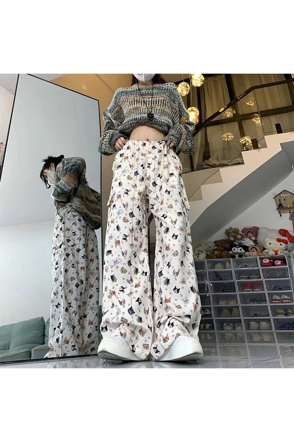 New Style Trends - Kawaii Graffiti Wide Leg Suit Pants - Outfit Ideas