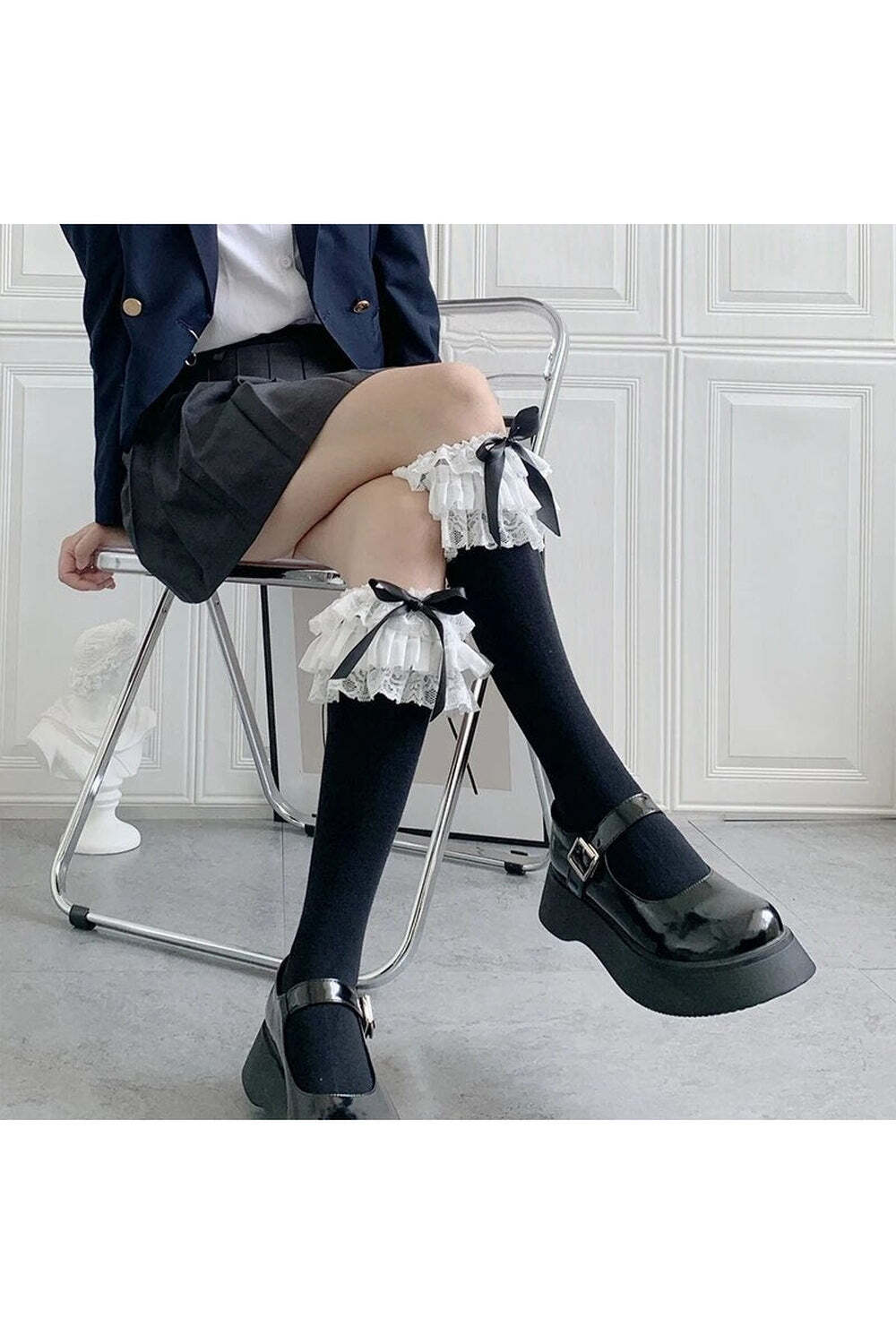 New Style Trends - Kawaii Layered Bow Stockings - Outfit Ideas