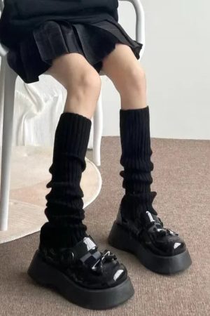 New Style Trends - Kawaii Midnight Slouch Knit Leg Warmers - Outfit Ideas