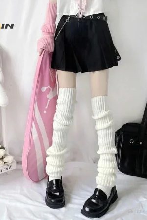 New Style Trends - Kawaii Midnight Slouch Knit Leg Warmers - Outfit Ideas