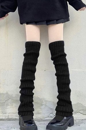 New Style Trends - Kawaii Midnight Slouch Knit Leg Warmers - Outfit Ideas
