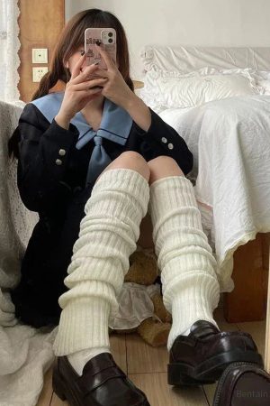 New Style Trends - Kawaii Midnight Slouch Knit Leg Warmers - Outfit Ideas