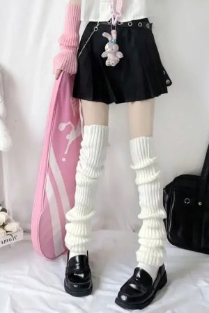 New Style Trends - Kawaii Midnight Slouch Knit Leg Warmers - Outfit Ideas