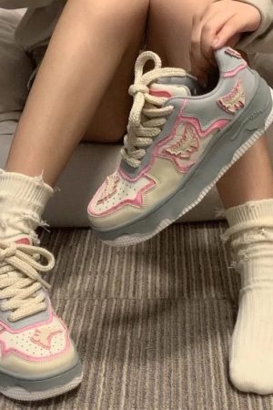 New Style Trends - Kawaii Pastel Thunder Bolt Sneakers - Outfit Ideas