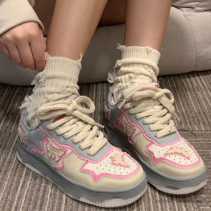 New Style Trends - Kawaii Pastel Thunder Bolt Sneakers - Outfit Ideas