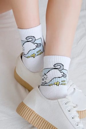 New Style Trends - Kawaii Pixel Cat Cozy Socks - Outfit Ideas