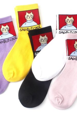 New Style Trends - Kawaii Pixel Cat Cozy Socks - Outfit Ideas