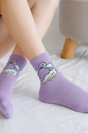 New Style Trends - Kawaii Pixel Cat Cozy Socks - Outfit Ideas