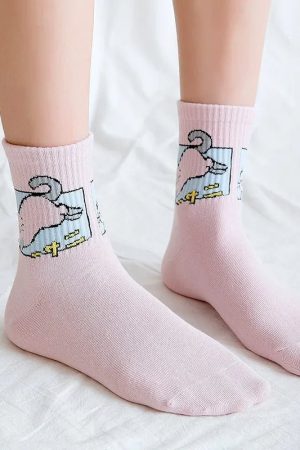 New Style Trends - Kawaii Pixel Cat Cozy Socks - Outfit Ideas