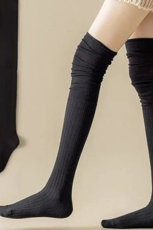 New Style Trends - Kawaii Soft Ruched Over-the-Knee Socks - Outfit Ideas