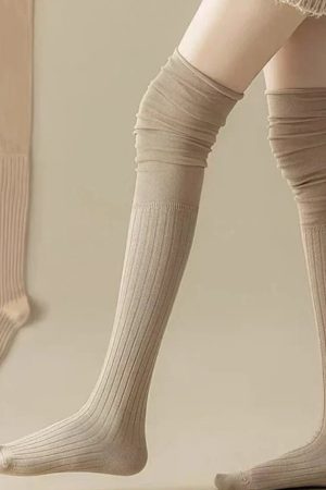 New Style Trends - Kawaii Soft Ruched Over-the-Knee Socks - Outfit Ideas