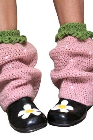 New Style Trends - Kawaii Strawberry Fields Crochet Leg Warmers - Outfit Ideas