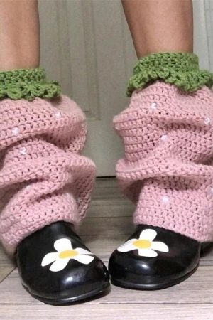New Style Trends - Kawaii Strawberry Fields Crochet Leg Warmers - Outfit Ideas