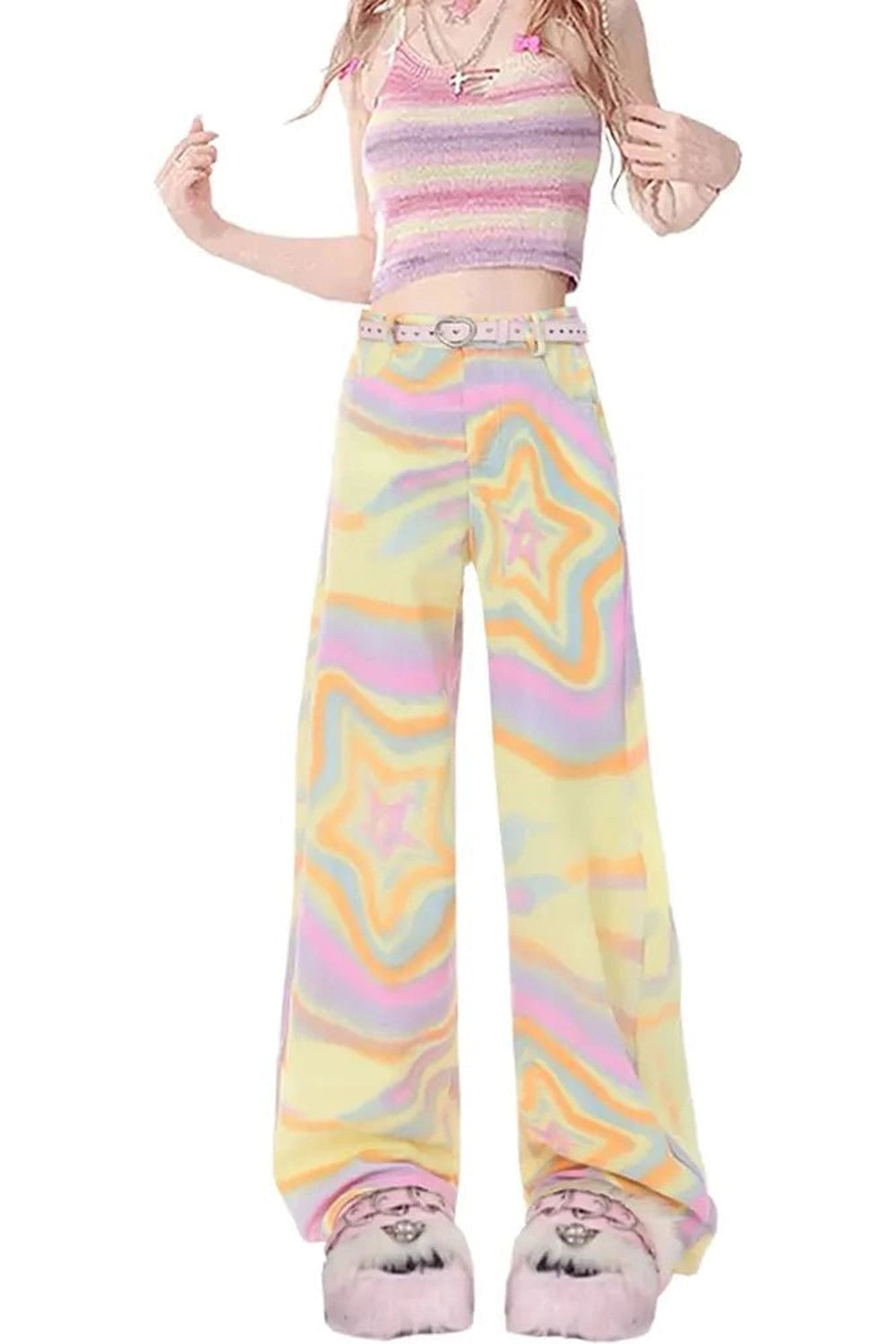 New Style Trends - Kidcore Psychedelic Starburst Pants - Outfit Ideas