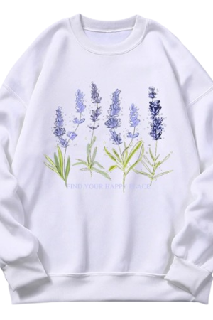 New Style Trends - Lavender Bloom Cozy Aesthetic Sweatshirt - Outfit Ideas