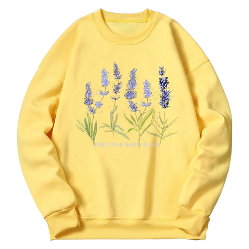 New Style Trends - Lavender Bloom Cozy Aesthetic Sweatshirt - Outfit Ideas New Style Trends - Lavender Bloom Cozy Aesthetic Sweatshirt - Outfit Ideas