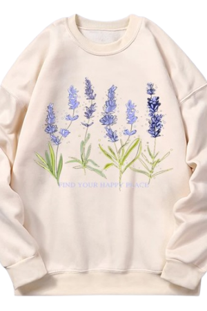 New Style Trends - Lavender Bloom Cozy Aesthetic Sweatshirt - Outfit Ideas