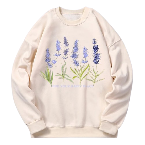 New Style Trends - Lavender Bloom Cozy Aesthetic Sweatshirt - Outfit Ideas