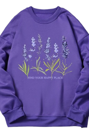 New Style Trends - Lavender Bloom Cozy Aesthetic Sweatshirt - Outfit Ideas