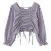New Style Trends - Lavender Ruched Coquette Dream Blouse - Outfit Ideas