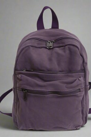 New Style Trends - Lilac Mini Canvas Aesthetic Backpack - Outfit Ideas