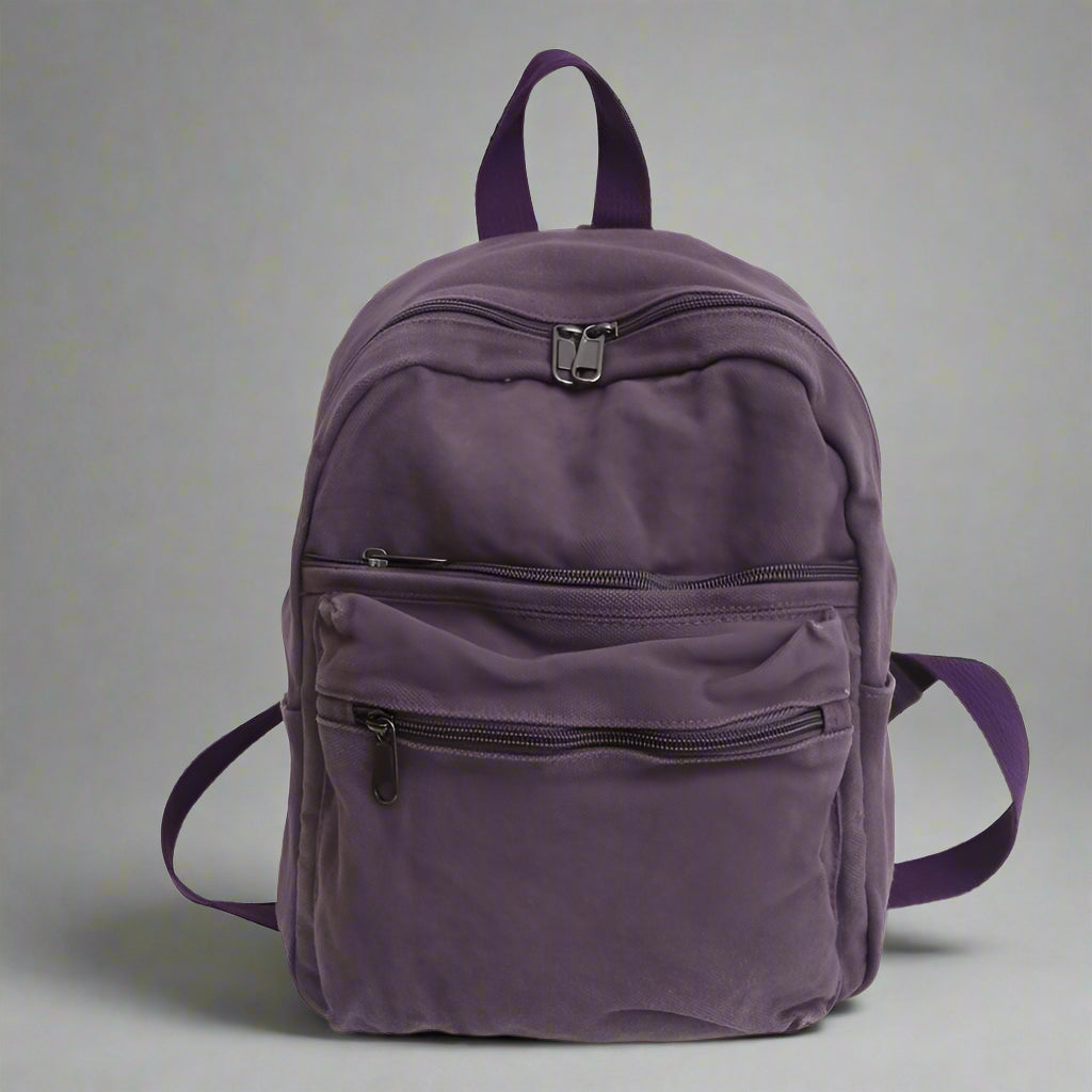 New Style Trends - Lilac Mini Canvas Aesthetic Backpack - Outfit Ideas