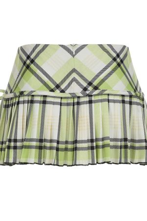 New Style Trends - Lime Prep Pleated Mini Y2k Skirt - Outfit Ideas