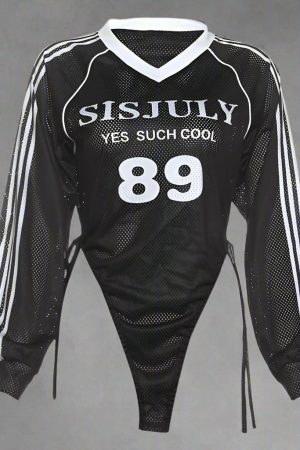 New Style Trends - Long Sleeve Reflective Stripe Y2k Bodysuit - Outfit Ideas