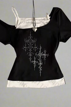 New Style Trends - Lunar Altar Layered Alt Crop Top - Outfit Ideas