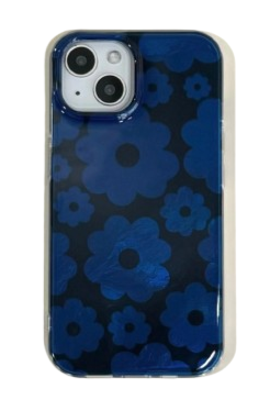 New Style Trends - Matte Navy Blue Floral Aesthetic iPhone Case - Outfit Ideas