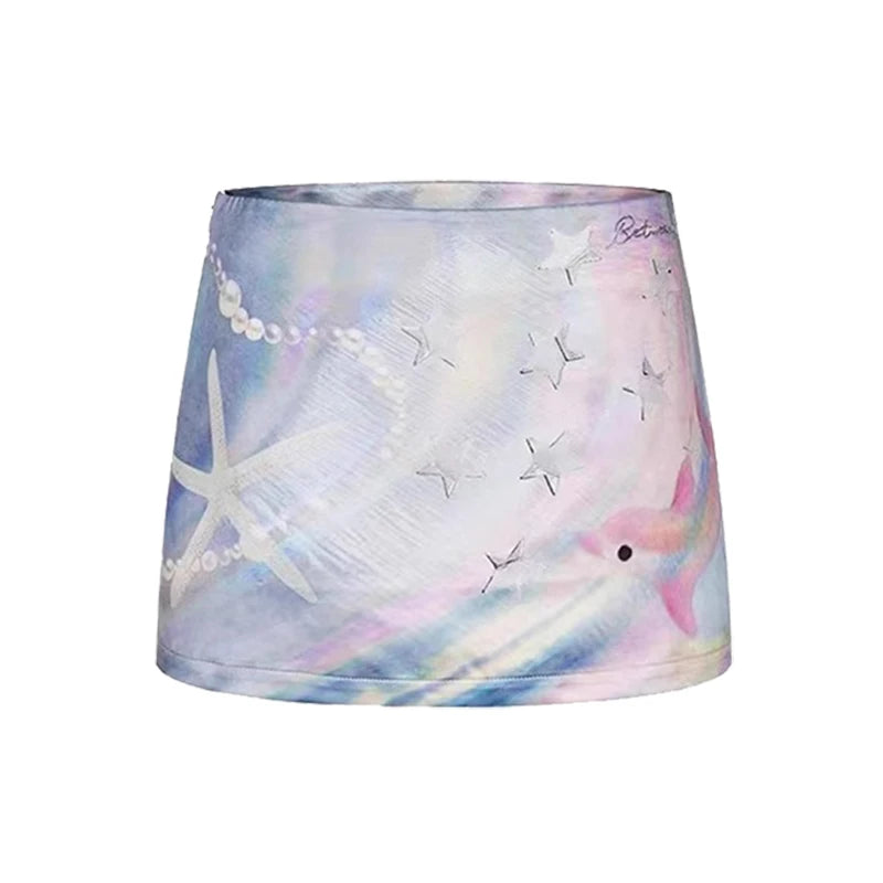 New Style Trends - Mermaidcore Sea Fantasy Holographic Skirt - Outfit Ideas
