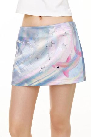 New Style Trends - Mermaidcore Sea Fantasy Holographic Skirt - Outfit Ideas