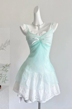New Style Trends - Mermaidcore Seafoam Coquette Ruffle Angel Dress - Outfit Ideas