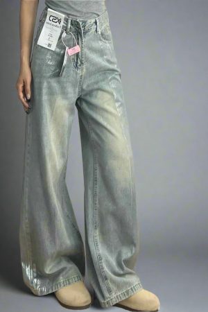 New Style Trends - Metallic Glow Edgy Wide-Leg Jeans - Outfit Ideas
