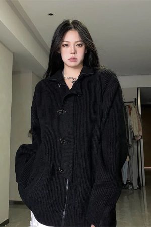New Style Trends - Midnight Buckle Alt Oversized Cardigan - Outfit Ideas