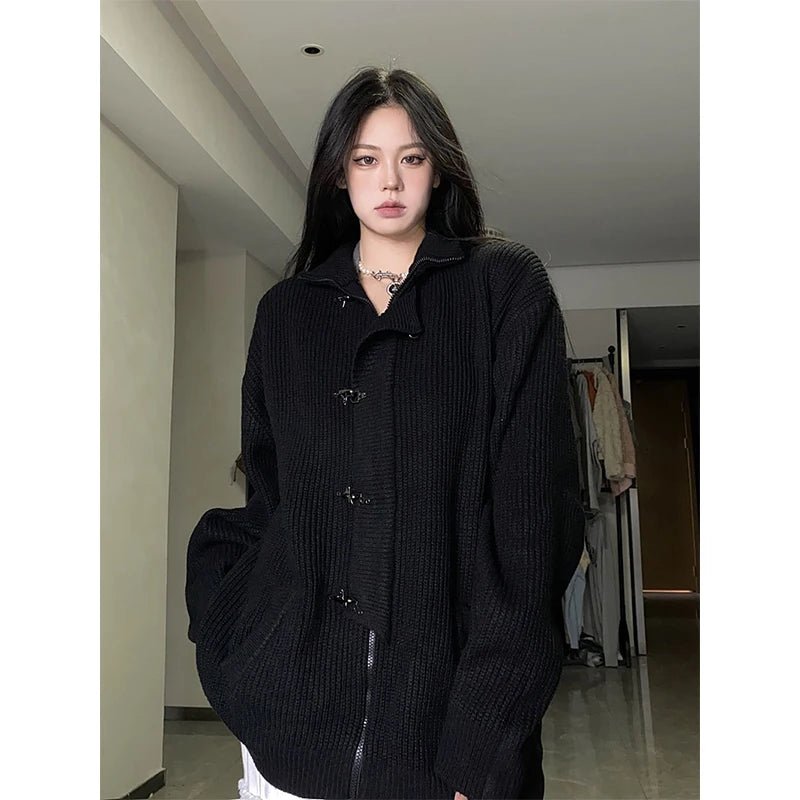 New Style Trends - Midnight Buckle Alt Oversized Cardigan - Outfit Ideas New Style Trends - Midnight Buckle Alt Oversized Cardigan - Outfit Ideas