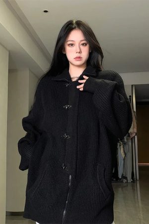 New Style Trends - Midnight Buckle Alt Oversized Cardigan - Outfit Ideas