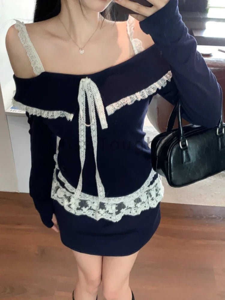 New Style Trends - Midnight Coquette Lace Elegance Long Sleeve Set - Outfit Ideas New Style Trends - Midnight Coquette Lace Elegance Long Sleeve Set - Outfit Ideas