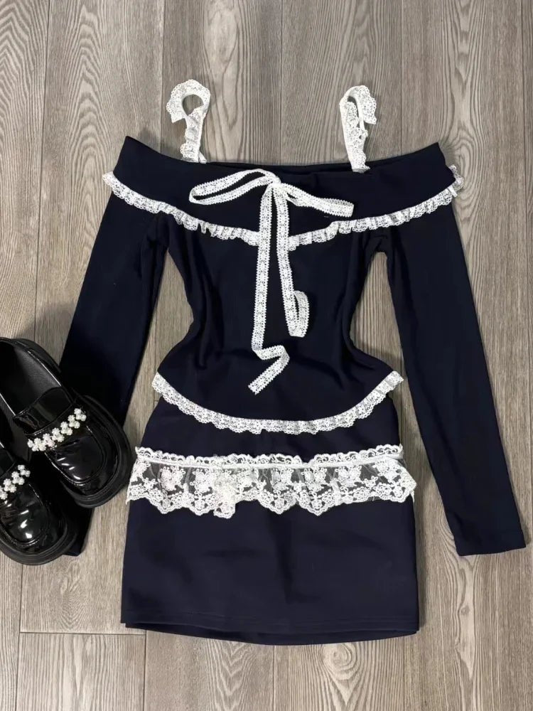 New Style Trends - Midnight Coquette Lace Elegance Long Sleeve Set - Outfit Ideas New Style Trends - Midnight Coquette Lace Elegance Long Sleeve Set - Outfit Ideas
