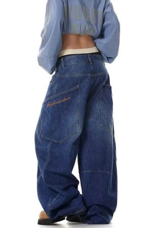 New Style Trends - Midnight Core Wide Edgy Y2k Jeans - Outfit Ideas