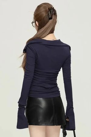New Style Trends - Midnight Gaze Grommet Top - Outfit Ideas